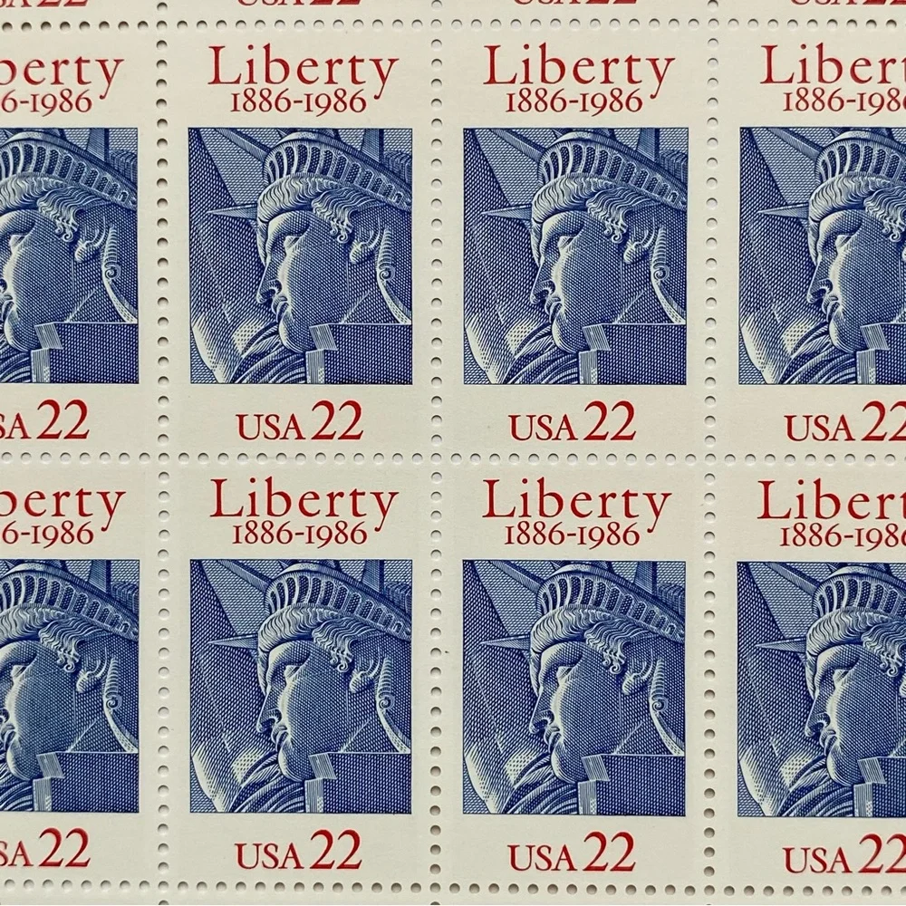 Statue of Liberty 100th Anniversary 22 Cent 1986 Mint sheet 50 MNH Scott #2224